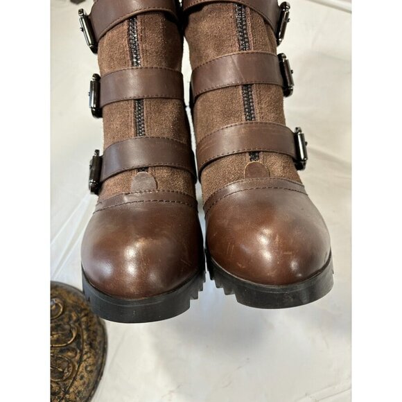 DIANA Dark Brown strappy leather boots - Picture 6 of 14
